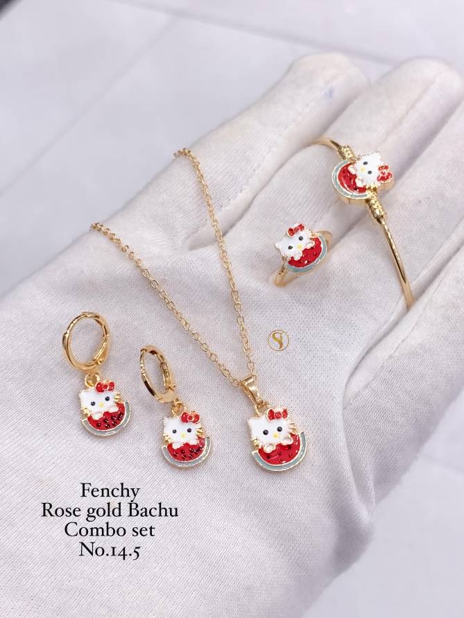 Fancy Designer Kids Wear Rose Gold Bachu Combo Set 
